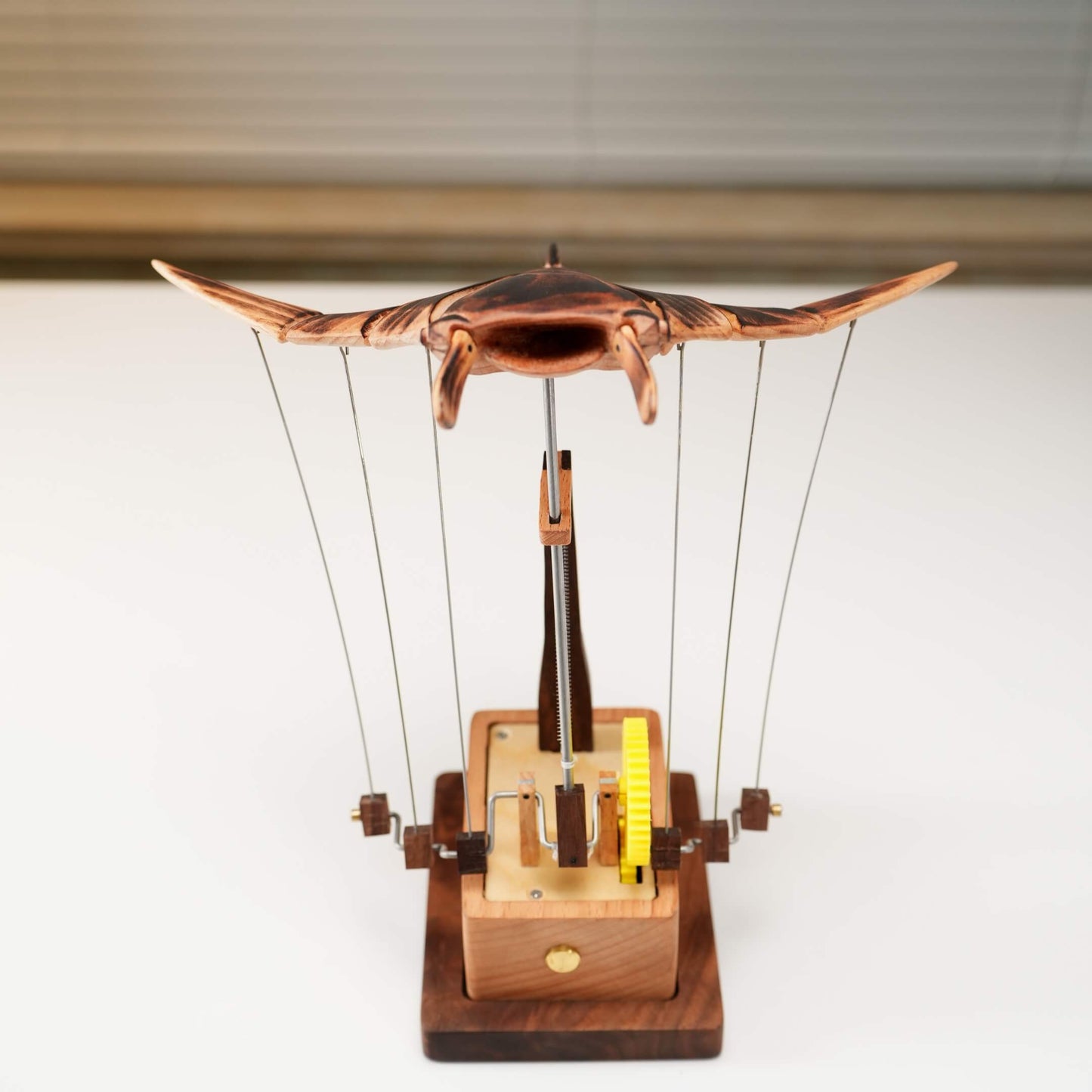 Handcrafted Wooden Manta Ray Automaton